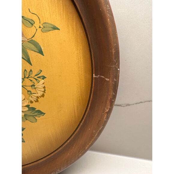 Vintage Robinhood Ware Wood Serving Tray Hand Painted Yellow Flowers USA - Picture 3 of 7